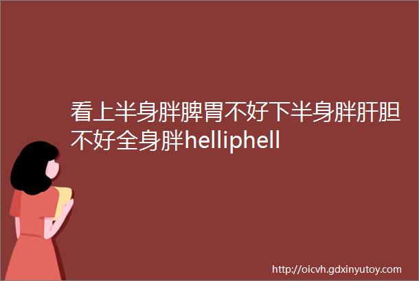 看上半身胖脾胃不好下半身胖肝胆不好全身胖helliphellip